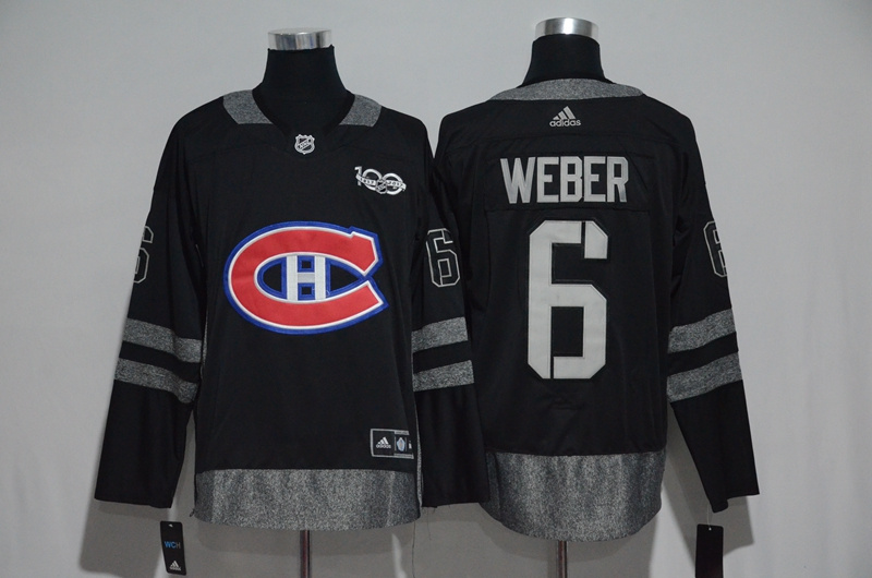 Canadiens 6 Shea Weber Black 1917 2017 100th Anniversary Stitched NHL Jersey