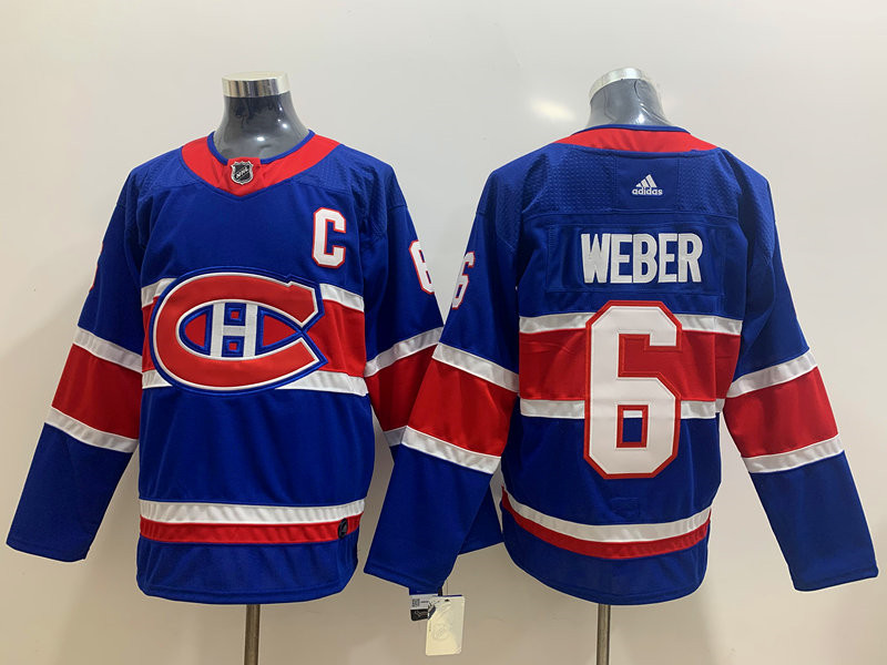 Canadiens 6 Shea Weber Blue 2020 21 Reverse Retro Adidas Jersey