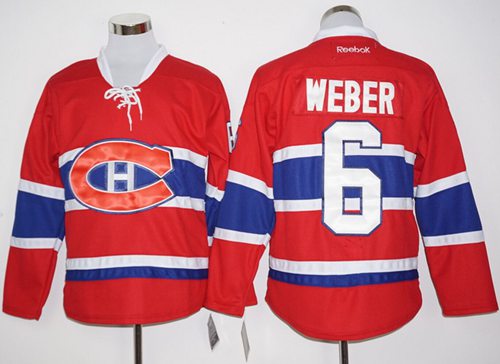 Canadiens 6 Shea Weber Red Home Stitched NHL Jersey