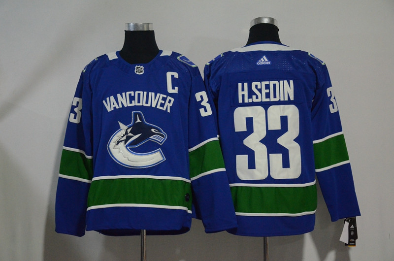 Canucks 33 Henrik Sedin Blue  Jersey