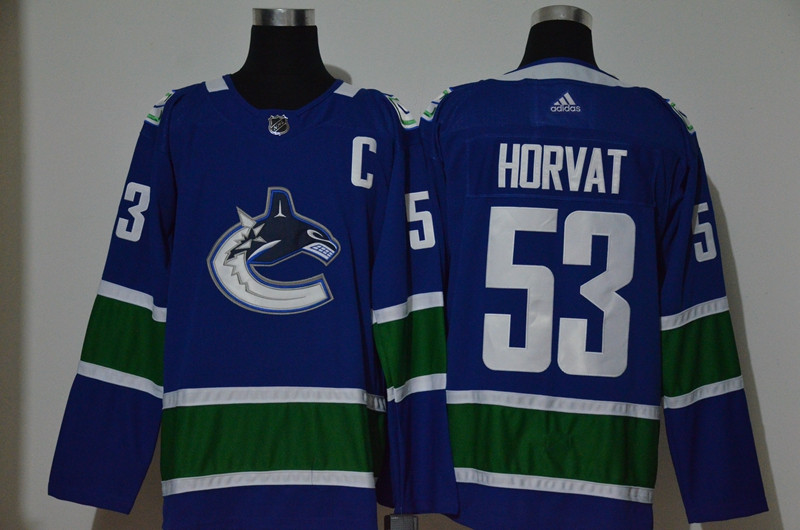 Canucks 53 Bo Horvat Blue Adidas Jersey