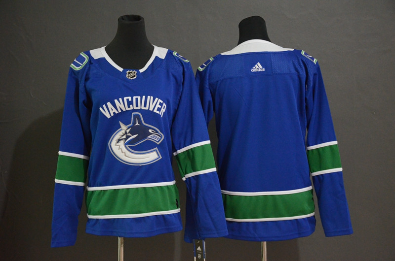 Canucks Blank Blue Women  Jersey