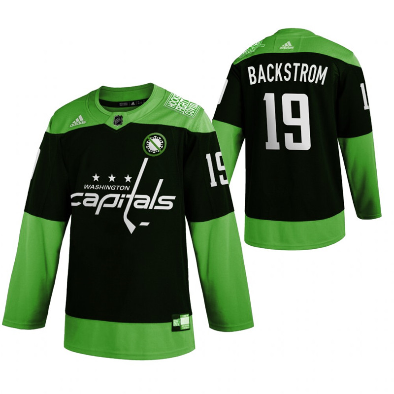 Capitals 19 Nicklas Backstrom Green 2020 Adidas Jersey