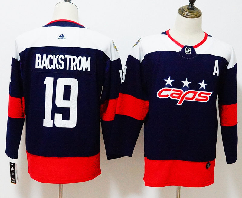 Capitals 19 Nicklas Backstrom Navy Youth 2018 Stadium Series  Jersey