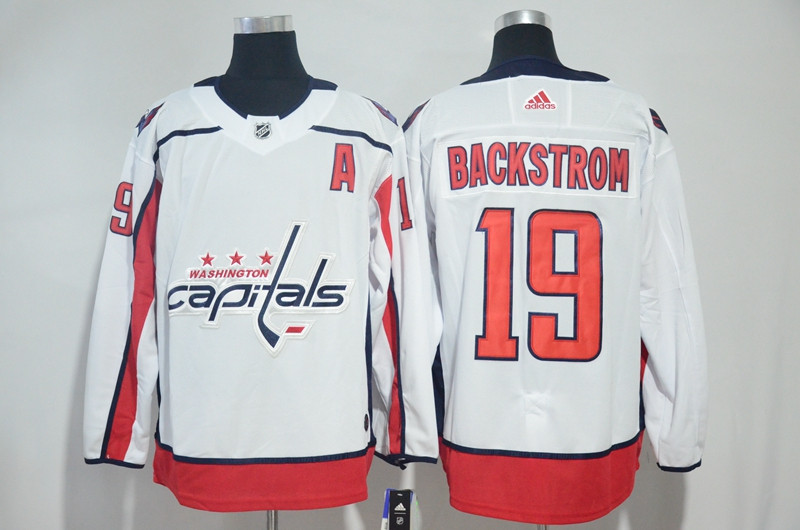 Capitals 19 Nicklas Backstrom White  Jersey