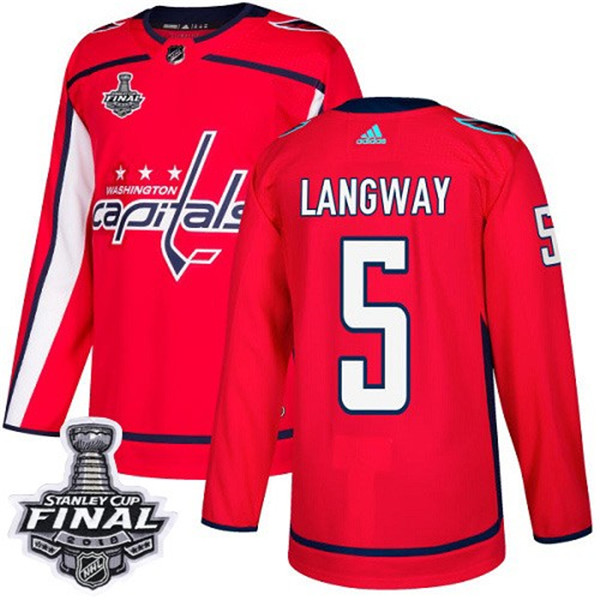 Capitals 5 Rod Langway Red 2018 Stanley Cup Final Bound  Jersey