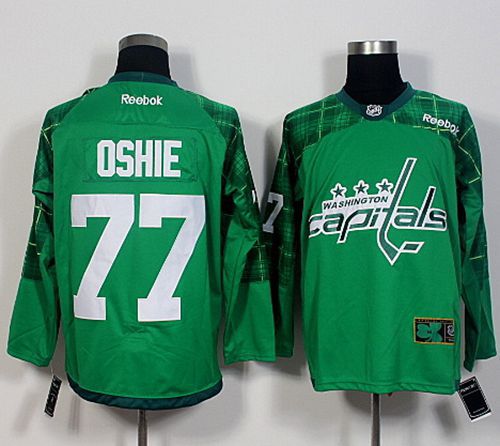 Capitals 77 T J Oshie Green St Patricks Day New Stitched NHL Jersey
