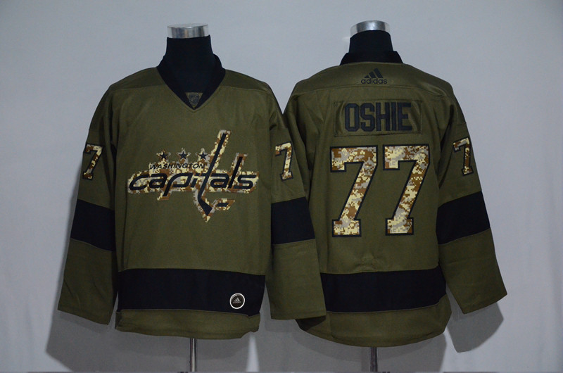 Capitals 77 T.J. Oshie Olive Adidas Jersey