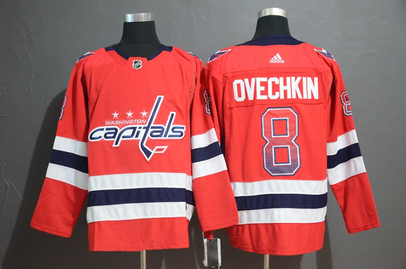 Capitals 8 Alex Ovechkin Red Drift Fashion  Jersey