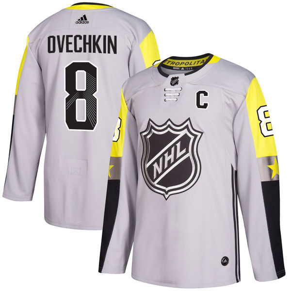 Capitals 8 Alexander Ovechkin Gray  2018 NHL All Star Game Metro Division Authentic Player Jersey
