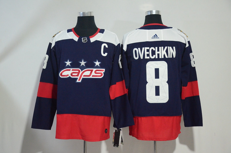 Capitals 8 Alexander Ovechkin Navy 2018 NHL Stadium Series  Jersey