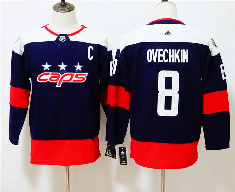 Capitals 8 Alexander Ovechkin Navy Youth 2018 NHL Stadium Series  Jersey