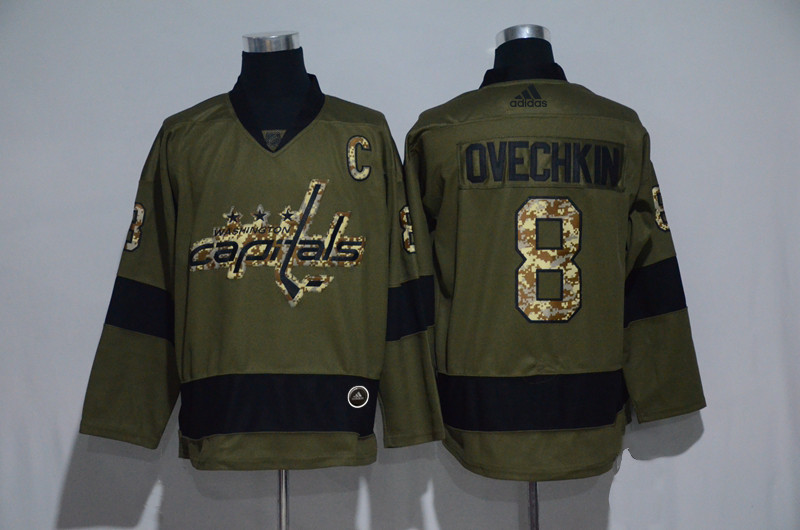 Capitals 8 Alexander Ovechkin Olive Adidas Jersey