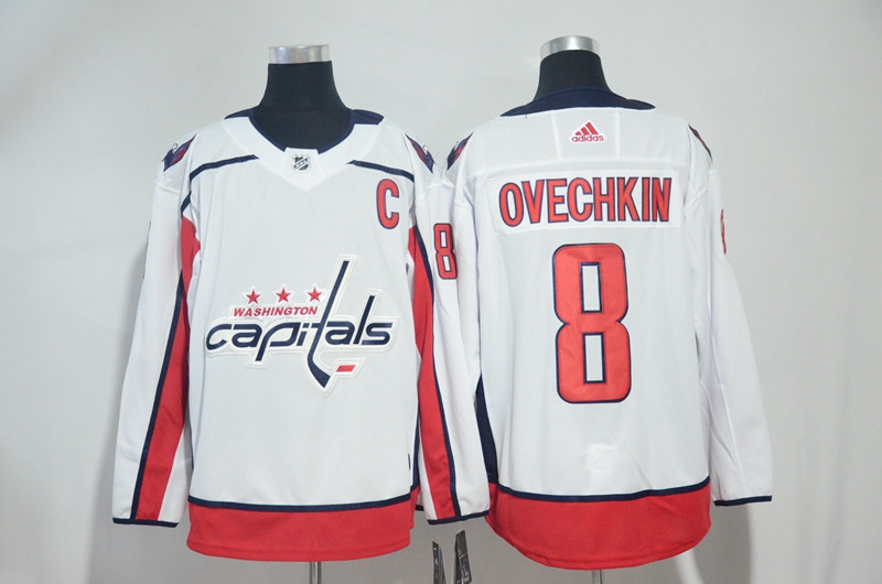 Capitals 8 Alexander Ovechkin White  Jersey