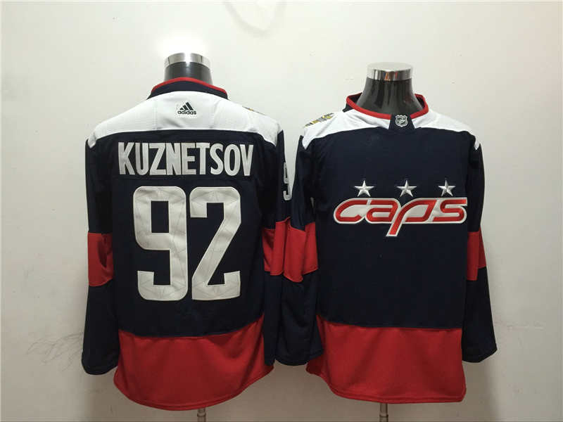 Capitals 92 Evgeny Kuznetsov Navy 2018 NHL Stadium Series  Jersey