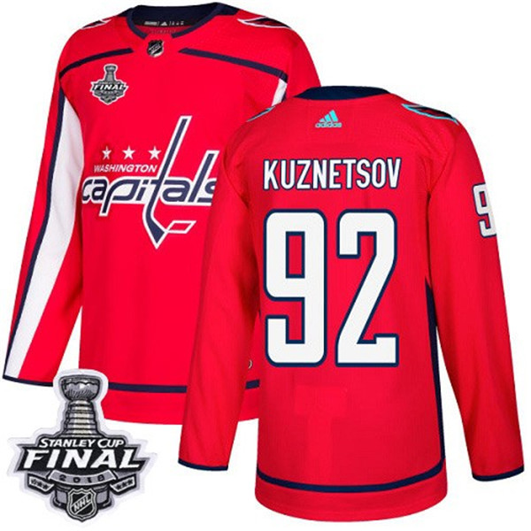 Capitals 92 Evgeny Kuznetsov Red 2018 Stanley Cup Final Bound  Jersey