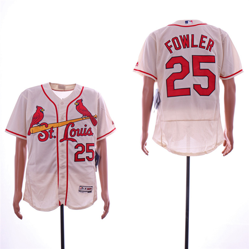 Cardinals 25 Dexter Fowler Cream Flexbase Jersey