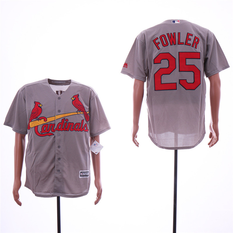 Cardinals 25 Dexter Fowler Gray Cool Base Jersey