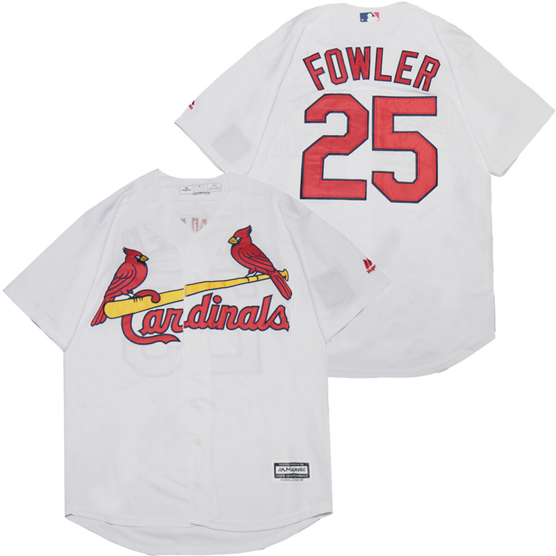 Cardinals 25 Dexter Fowler White Cool Base Jersey