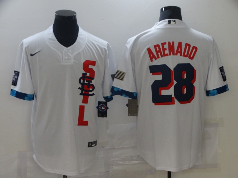 Cardinals 28 Nolan Arenado White Nike 2021 MLB All Star Cool Base Jersey