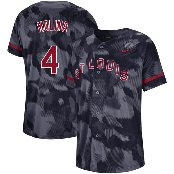 Cardinals 4 Yadier Molina Black Camo Fashion Jersey