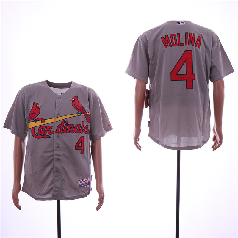 Cardinals 4 Yadier Molina Gray Flexbase Jersey