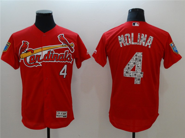 Cardinals 4 Yadier Molina Red 2018 Spring Training Flexbase Jersey