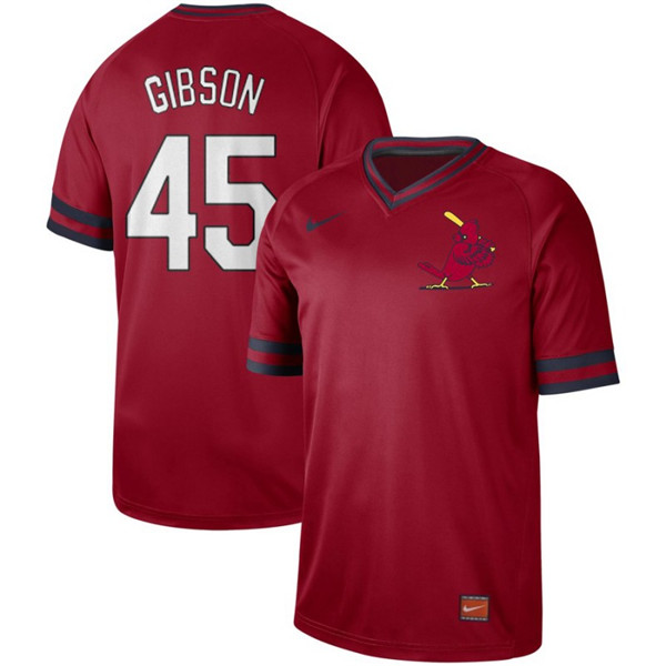 Cardinals 45 Bob Gibson Red Throwback Jersey