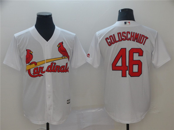 Cardinals 46 Paul Goldschmidt White Cool Base Jersey