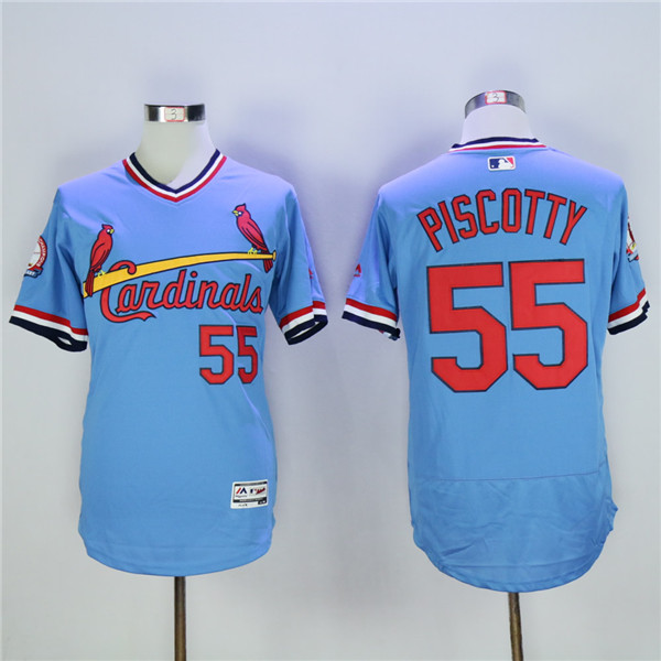 Cardinals 55 Stephen Piscotty Light Blue Cooperstown Flexbase Jersey