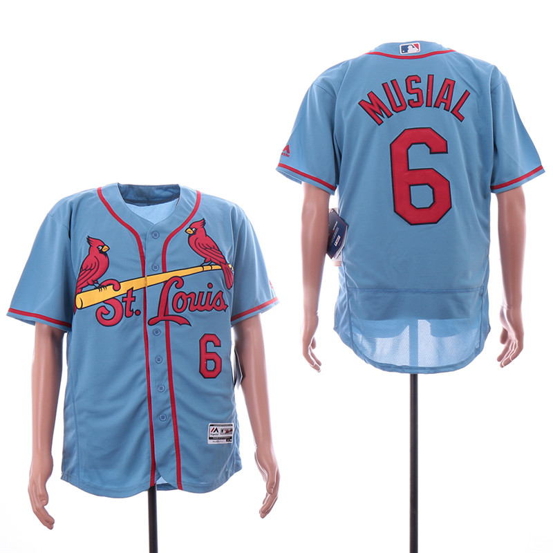 Cardinals 6 Stan Musial Light Blue Flexbase Jersey