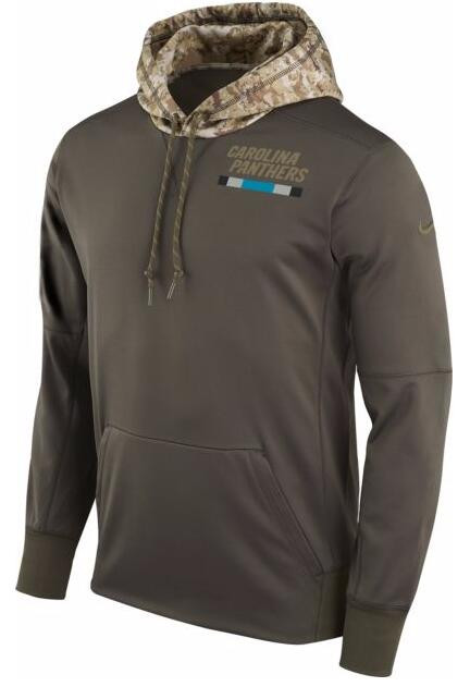 Carolina Panthers  Salute to Service Sideline Therma Pullover Hoodie Olive