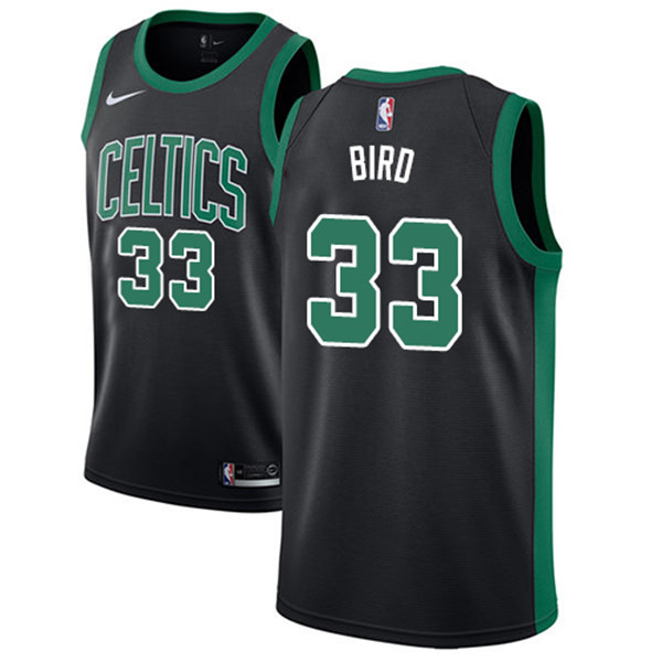 Celtics #33 Larry Bird Black Basketball Swingman Statement Edition Jersey