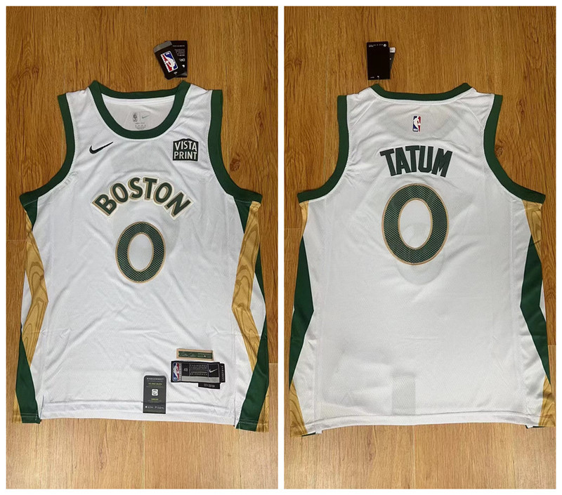 Celtics 0 Jayson Tatum White Nike 2023 24 City Edition Swingman Jersey
