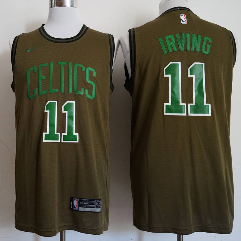 Celtics 11 Kyrie Irving Olive  Swingman Jersey