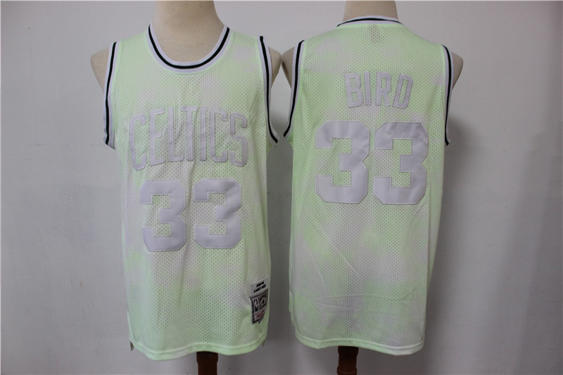 Celtics 33 Larry Bird Light Green Hardwood Classics Jersey