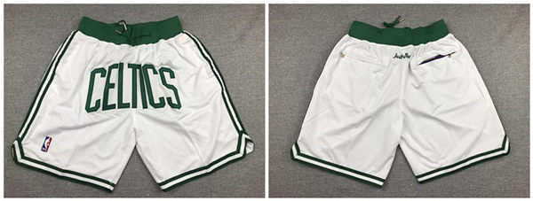 Celtics White Retro Pockets Swingman Shorts