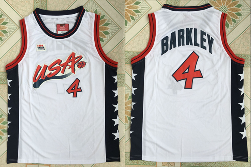 Charles Barkley 1996 Atalanta olympics usa dream team usa white jersey