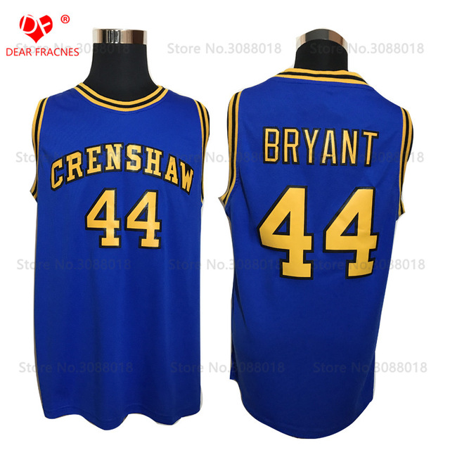 Cheap Crenshaw High School #44 BRYANT Jersey Throwback Basketball Jersey Vintage Retro Basket Shirt For Men Stitched Blue