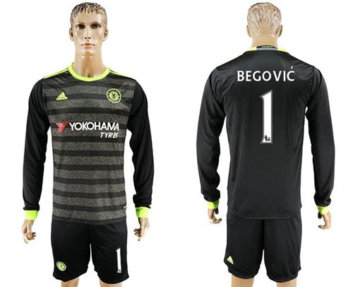 Chelsea 1 Begovic Sec Away Long Sleeves Soccer Club Jersey