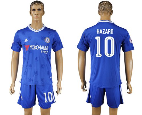 Chelsea 10 Hazard UEFA Champions League Home Soccer Club Jersey