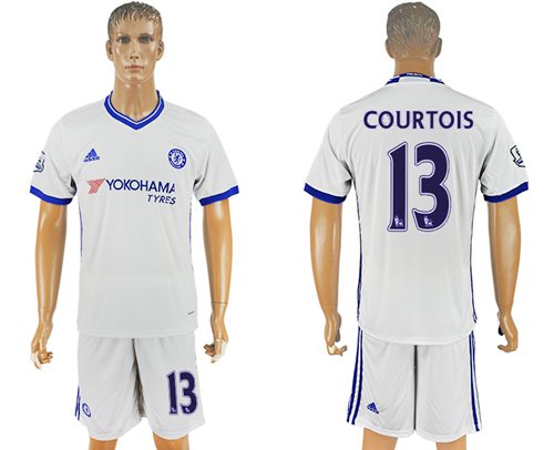 Chelsea 13 Courtois White Soccer Club Jersey
