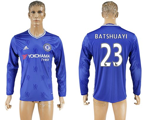 Chelsea 23 Batshuayi Home Long Sleeves Soccer Club Jersey