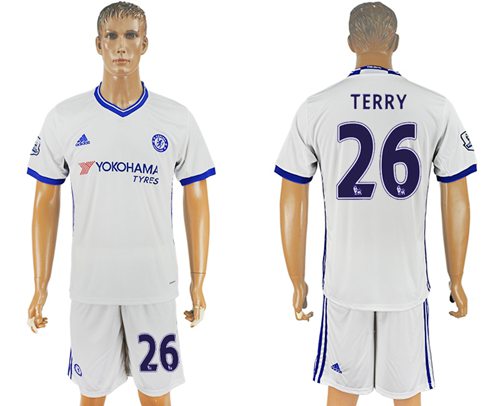 Chelsea 26 Terry White Soccer Club Jersey