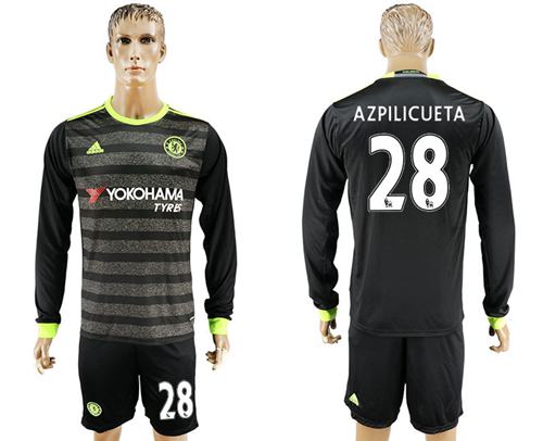 Chelsea 28 Azpilicueta Sec Away Long Sleeves Soccer Club Jersey