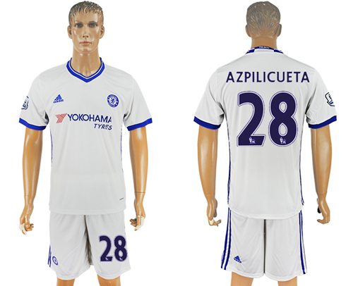 Chelsea 28 Azpilicueta White Soccer Club Jersey