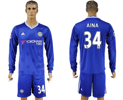 Chelsea 34 Aina Home Long Sleeves Soccer Club Jersey