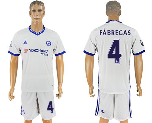 Chelsea 4 Fabregas White Soccer Club Jersey