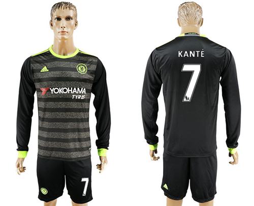 Chelsea 7 Kante Sec Away Long Sleeves Soccer Club Jersey