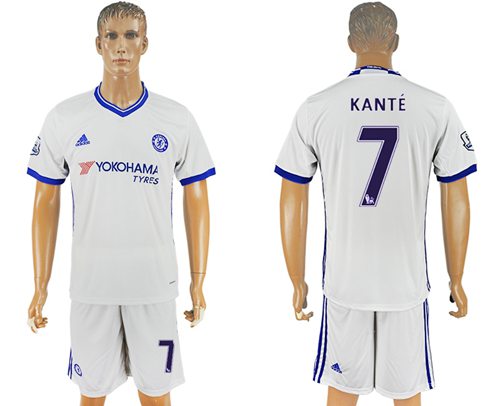 Chelsea 7 Kante White Soccer Club Jersey